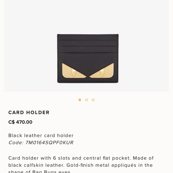 Fendi Black Leather Card Holder - Picture 1 of 4